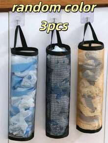 3pcs/1pc Wall-Mounted Storage Rack Trash Bag Holder, Plastic Bag Organizer, Multi-Functional Trash Bag Storage, Suitable For Home, Kitchen, Summer Beach Party, Food, Camping, Storage, Room Decor, Kitchen Accessories - Multicolor - View 10