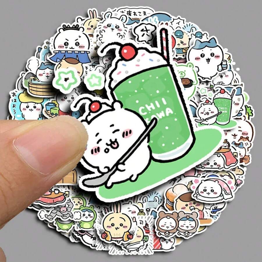 100pcs Cute Stickers, Cartoon Waterproof PVC Stickers, Suitable For Water Bottles, Laptops, Notebooks, Scrapbooks, As Birthday Gifts, Easter, Holiday Party Gifts. - Multicolor - View 1