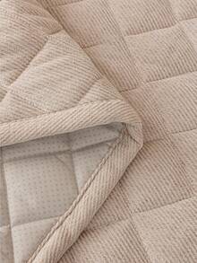 1pc Comfortable Solid Color Diagonal Macaron Velvet Sofa Cushion, Non-Slip Machine Washable, 3D Textured Furniture Protector Cover, Suitable For Home Use - Beige - View 9