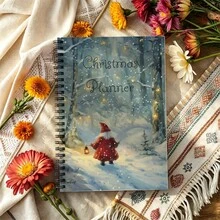 1 Buah Buku Catatan Perencana Natal Jilid Spiral A5, Jurnal Seni Hutan Musim Dingin, Pengatur Jadwal Liburan untuk Dewasa - A5 - View 4