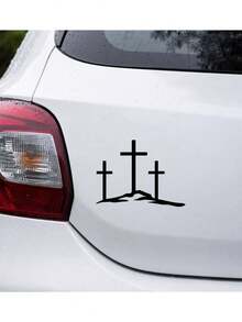 1pc Car Pattern Hollow Craft Personalized Car Body Decorative Sticker, Suitable For Car Tail, Car Door, Trunk, Laptop, Luggage Surface DIY Decoration Sticker - A - View 2