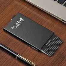 Ultra-Thin Metal Card Holder Wallet, Automatic Pop-Up Card Case, Unisex, RFID Blocking Credit Card Wallet, Minimalist Pocket Card Holder, Compact Front Pocket Wallet - Multicolor - View 7
