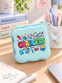 Tas Penyimpanan Kabel Data Persegi Portabel Motif Kartun, Hadiah Ulang Tahun, Musim Wisuda, Musim Awal Sekolah, Hari Guru, Paskah dan Natal - MultiWarna - View 3