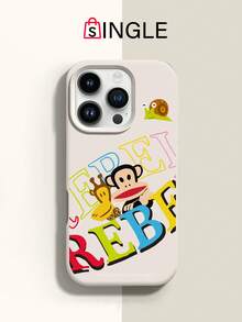 官方授權 Paul Frank 啞光皮革手機殼，全方位防摔保護鏡頭，卡通猴子長頸鹿角色圖案，新款皮革紋理保護殼，適用於 iPhone 13/14/15/16 Pro Max - 彩色 - 查看 2