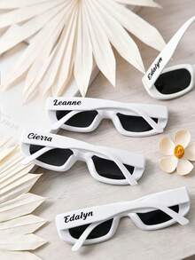 2D Personalized Glasses Name Stickers, Suitable For Weddings, Bachelorette Parties And Name Label Decals - Customized Vinyl Material, Including Name And Number/Initial - 2D Handmade Plastic Labels, Suitable For Party Favors - Multicolor - View 3