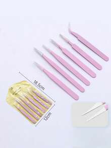 1 Set 2pcs Stainless Steel Tweezers Set, Straight And Curved Handle Eyelash Tweezers Set, Tweezers Can Be Used For Scrapbooking, Stickers, Washi Tape, Multi-Functional Stationery DIY, Old Magazines, Photo Albums, School Supplies, Macaron Hand Tools Cooka Tweezers, Suitable For Stickers, Scrapbooking, Eyelashes, Jewelry Making, Model Making - A - View 11