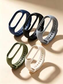 5pcs/2pcs Tali Jam Tangan Silikon Lembut Warna Polos Netral, Kompatibel dengan Mi Band 7/6/5/4/3 Gelang Olahraga, Aksesori Gelang Pengganti, Hadiah - MultiWarna - View 14
