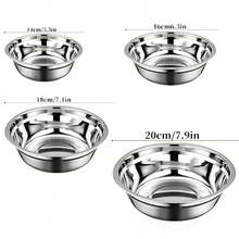 Set Mangkuk Sup Stainless Steel Berbagai Ukuran, Dalam & Tebal, Desain Tepi Bulat yang Nyaman Disentuh, Tahan Panas & Dingin untuk Mengukus dan Memasak, Cocok untuk Sup, Nasi, Bumbu, Buah Segar dan Salad, Mangkuk Sajian untuk Natal, Thanksgiving, Halloween, Paskah, dan Acara Keluarga, Dapat Ditumpuk untuk Menghemat Ruang Lemari, Permukaan Mangkuk Halus Mudah Dibersihkan dan Tahan Noda - View 9