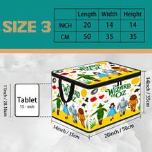 1pc Thick Non-Woven Fabric Fairy Tale Cartoon Multi-Pattern Collection Printed Double Handle Zipper Storage Box Large Capacity Multifunctional Home Storage Box Suitable For Bedroom Dorm Bathroom Can Be Used As Laundry Basket - Multi-color - View 20