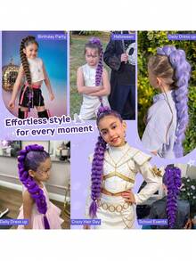 Hasbro Synthetic Colorful Ponytail With Elastic Hair Tie Braiding Ponytail Hair Extensions Hair Accessories For Kids 1pc - Multicolor - View 4