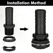 Rain Barrel Overflow Connector, 25mm Barb Pipe Fitting With Leak-Proof Nut And Washer - Multiple Styles - View 2