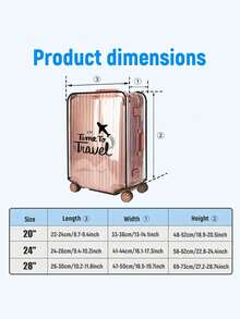 Unisex Cartoon Illustration Transparent Luggage Cover, Suitable For 20/24/28 Inch Luggage, Trolley Suitcase, Back To School Season, Family Gift, Birthday - Multicolor - View 10