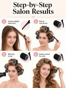Bộ 27 cái lô cuốn tóc nhựa tự bám, dụng cụ làm tóc xoăn không nhiệt, dụng cụ tạo kiểu tóc giá rẻ - Nhiều màu - Xem 7