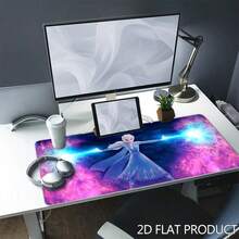Disney Frozen Large Extended Mouse Pad Featuring Winter Castle Scene And Character Graphic Print, Full Desk Coverage Mat For Keyboard And Mouse Area, Smooth Fabric Top With Rounded Edges, Secure Rubber Base Design - View 7