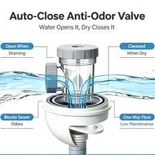 1pc Bathroom Sink Drain Kit With Expandable P-Trap, Direct Or Side Installation - Durable Stainless Steel And ABS Material, Drain Pipe, Home Decor Bathroom Product, Bathroom Sink Accessory, Bathroom Sink Drain Pipe Kitchen Accessory - B - View 6