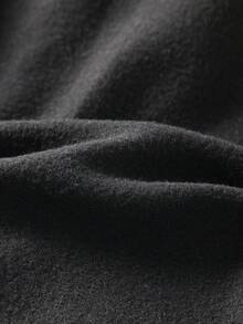 Men's Black Stand Collar Button Henley Sweatshirt, Vintage Casual Regular Fit Long Sleeve Pullover - Black - View 6