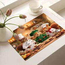 (Hot !!) 1pc 2D Chef Squirrel Pattern, Flat Stove Protector Mat And Non-Slip Heat-Resistant Rubber Stove Cover Pad Suitable For Induction Cooktop, Glass Stove And Multi-Function Anti-Scratch Mat, Also Can Be Used As Oven, Washing Machine, Dryer And Kitchen Decor Best Choice. - Multicolor - View 14