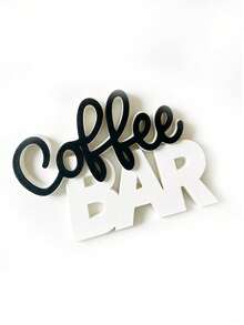 Two-Tone Coffee Bar Logo Decorative Figurine, Modern 3D Coffee Bar Counter Decor, Minimalist Style Tray Decoration, Suitable For Kitchen Countertop, Desktop Decor Ornament, Small Gift For Coffee Lovers, Halloween, Christmas - A - View 13