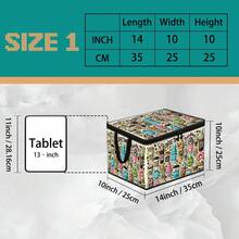1pc Thick Non-Woven Fabric Fairy Tale Cartoon Multi-Pattern Collection Printed Double Handle Zipper Storage Box Large Capacity Multifunctional Home Storage Box Suitable For Bedroom Dorm Bathroom Can Be Used As Laundry Basket - Multi-color - View 14