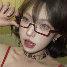 1 Pair Women's Sexy Half-Frame Glasses Frame, New Style Y2K Aesthetic Premium Lensless Frames - Multicolor - View 5