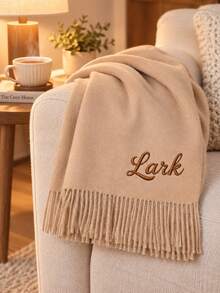Customized Embroidered Tactile Tassel Scarf, Personalized Name Women's Long Scarf, Soft Tassel Shawl, Suitable For Winter Layering, Travel And Daily Wear - Multicolor - View 4