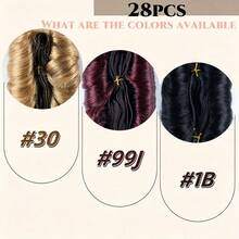 28pcs Brazilian Human Hair Extensions Human Hair With A Closure, These Short Hairpieces For Women Feature Straight Short Human Hair Wigs Ideal For Party Cosplay Festivals Halloween Costume - Multicolor - View 5