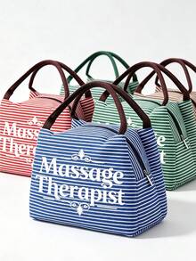 "Massage Therapist "Printed Toiletry Bag, DCosmetic Organizer, Foldable Travel Storage Case, Great For Weekend Getaway, Camping, ThanksgivingGift - Multicolor - View 1