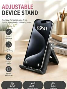 1pc Foldable Portable Desktop Phone Stand, Premium ABS Material, Adjustable Angle, Compact And Lightweight, Pocket Size, Suitable For Phones And Tablets, Stable And Non-Slip, Space-Saving, Desktop Accessory, Office Desk Accessory, Phone Accessory, Office Decor, Christmas Gift, Perfect Gift For Phone Enthusiasts And Binge-Watchers - Multicolor - View 2