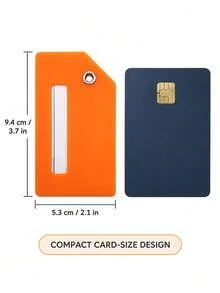 2/1pc Orange Silicone Luggage Tags With Name Card, Flexible Travel Identification Set, Suitable For Suitcases, Carry-On Bags, Backpacks And Airplane Travel/Set - Multicolor - View 2