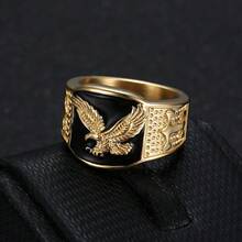 1 buah Cincin Pria Elang Tembaga, Cocok untuk Pesta, Perjamuan, Klub Malam, dan Acara Lainnya, Hadiah Perhiasan yang Ideal - cincin - View 2