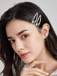 100/40/10pcs Metal Water Droplet BB Hair Clip, Simple And Versatile, Suitable For Daily Wear, Including Claw Clips, Hair Clips, Hair Clips, Etc - Black - View 2