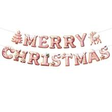 1pc Pink Christmas Decoration Set, Bunting Banner & Spiral Hanging Decor Party Scene Props, Christmas Decoration, Christmas Gift - Multi-color - View 6