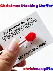 1/2/Pcs Christmas Gag Gifts. Novelty Belly Button Cleaner, Funny White Elephant Party Gift, Sock Filler, Birthday Gift For Adult Friends Exchange - Belly Button Brush - View 1