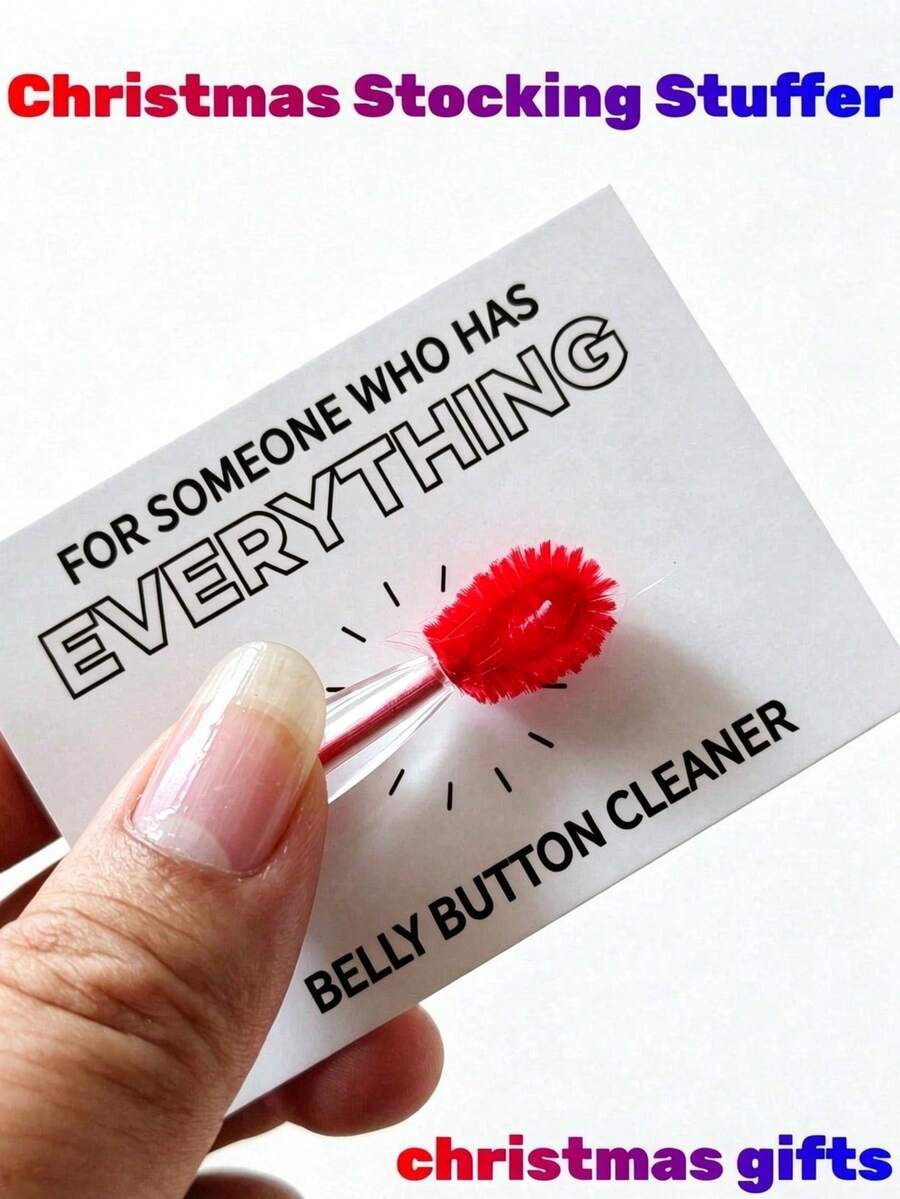 1/2/Pcs Christmas Gag Gifts. Novelty Belly Button Cleaner, Funny White Elephant Party Gift, Sock Filler, Birthday Gift For Adult Friends Exchange - Belly Button Brush - View 1