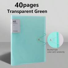 1pc Translucent Cover Document Folder, Transparent Insert File Folder, Snap Closure Folder, Multi-Color Storage Bag, Multi-Specification Loose-Leaf Binder, Storage Album, 20/30/40/60/100 Pages, A4 Multi-Layer Insert Pocket, 6 Colors Available, Stain-Resistant, Waterproof, Comfortable Touch, School Document Bag, Student Subject Exam Paper Bag, Artwork & Certificate Collection Album, Fashion Design - Multicolor - View 42