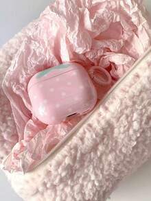Girl Pink Polka Dot Strawberry Pods 5 Protective Case, Compatible With Pod 4, Apple Pro 3 Earphone Shell, 2nd Gen Wireless Bluetooth 1, 3rd Gen, 2nd Gen, Pod Pro 4th Gen, 5th Gen Case - Baby Pink - View 3