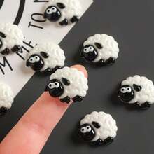 5/10/15pcs Cartoon Sheep Resin Fridge Magnets, Cute Sheep Shaped Refrigerator Magnets For Kitchen Whiteboard Photo Memo Decoration - Multicolor - View 6