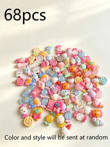 30pcs/Set Cute Mixed Resin Candy Flat Back Charms, Slime Making Supplies For DIY Crafts, Scrapbooking, Party Favors, Halloween Candy Party Decor, Christmas Home Wall Decoration (Random Color & Style) - Multicolor - View 22
