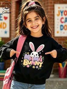 Mama Bunny تصميم الأرنب والزهور - الأسود - مشاهدة 9