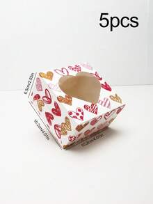 5pcs/10pcs/12pcs/24pcs Romantic Heart‑Window Paper Gift Boxes High‑End Printed Viewable Design Holiday & Party Favor Packaging Storage Cases - View 16