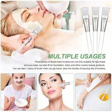 12pcs/Pack Face Mask Brushes, Transparent Handle Facial Applicator, Soft Bristles Skincare Brush For Mask, Body Lotion, Even Application, Reusable, 1/5pcs Multiple Options - Gold - View 5