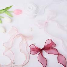 1.5 Inch Wide 10 Yard Sheer Organza Chiffon Ribbon, Suitable For Gift Wrapping, Wedding Bouquets, Crafts, Christmas, Etc - Multicolor - View 3