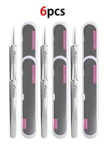 High Precision Ultra-Sharp Cell Tweezers - Stainless Steel Firm Grip Blackhead, Peach Fuzz, Acne, Facial Fine Hair, Long Needle, Debris And Ingrown Hair Removal Beauty Tweezers, Durable And Rust-Resistant, 3 Different Pinzas, Daily Skincare, Facial Cleansing, Storage Box, Organizer Box - Multicolor - View 18
