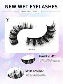 Comfortable Cat Eye False Eyelashes, Made Of Soft And Fluffy Faux Mink Fiber, Natural Full Design, Suitable For Various Eye Shapes, Reusable, Perfect For Parties And All Occasions - Black - View 4