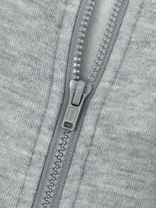 Women's Grey Knit Short Jacket, Stand Collar Zipper Pockets, Long Sleeve Casual Autumn Outerwear - Light Grey - View 10