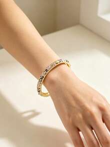 14K Gold Plated Fashionable Casual Versatile Commute Vintage Colorful Bracelet For Women - Yellow Gold - View 2