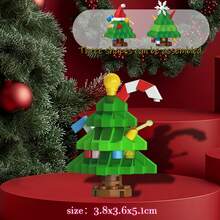 Christmas Party Gift Set, ABS Material, Includes: Santa Claus, Snowman, Reindeer, Christmas Tree. Single Style Can Be Assembled Into Three Forms. Flexible Discount, Building Block Toy Set. Suitable For Christmas, Halloween, Major Holidays DIY Assembly Handmade Gift. - Multicolor - View 10