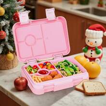1pc Christmas Themed Multi-Compartment Bento Box, Microwaveable Lunch Box, Detachable Layered Design, Easy To Clean, Suitable For Office Lunch Box, Outdoor Travel, Camping Picnic, Back To School Supplies, Christmas Gift Selection - Multicolor - View 8