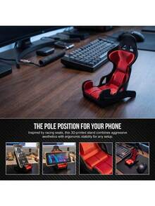 Racing Seat Style Phone Holder, Office Desk Phone Stand, Gaming, Video Watching And Desktop Universal Smartphone Stand, Halloween, Christmas Gift, Desktop Storage - A - View 2