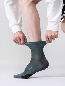 5 Pairs Men's Athletic Crew Socks, Breathable Mesh Moisture Wicking Sports Socks, Anti Blush Cushioned Mid Calf Socks For Running Gym Training - Multicolor - View 9